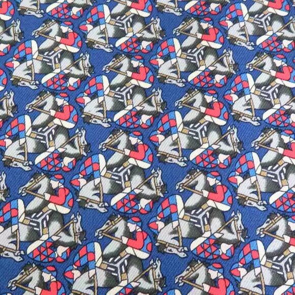 Auth HERMES Scarf Shawl Blue/Navy/Multicolor Silk/Angola - e60079a - Picture 3 of 8